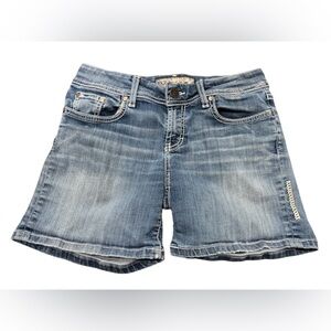 BKE Culture Denim Shorts Women’s Size 28 Light Wash Embellished Pockets